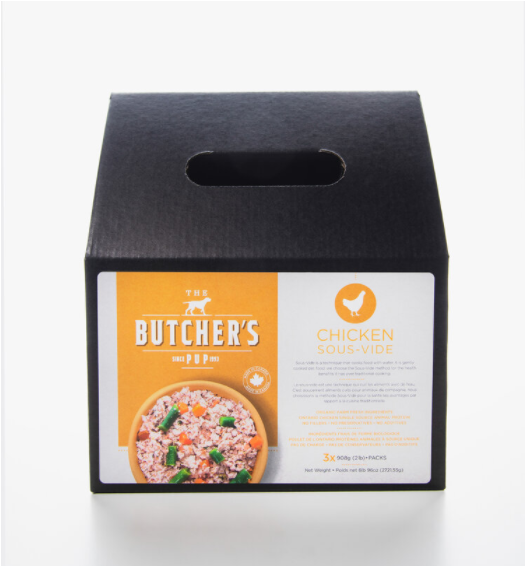 The Butcher Pup Poulet Sous-Vide Nourriture complète congelée pour chiens