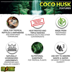 Exo Terra Coco Husk Brick Tropical Terrarium Reptile Substrate, 8-qt, 3-count