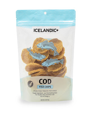 Icelandic+ Chips de Morue Friandises au poisson pur pour chiens, 2.5-oz