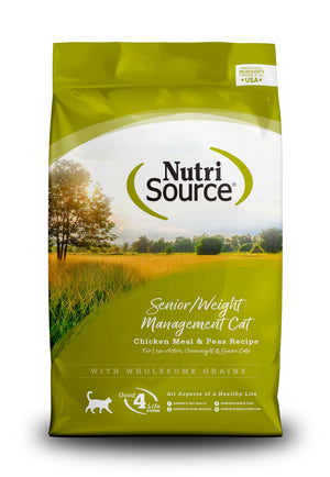 NutriSource Senior/Weight Management Chicken Meal & Peas Dry Cat Food