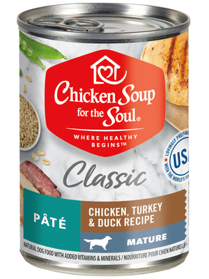 Chicken Soup Mature Dog Chicken, Turkey & Duck Pate, 13-oz