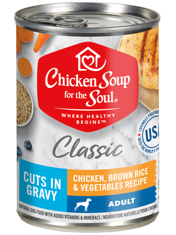Chicken Soup Classic Dog Chicken, Brown Rice & Veggies Cuts in Gravy