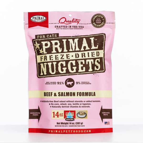 Primal Raw Freeze-Dried Nuggets Beef & Salmon Formula Cat Food
