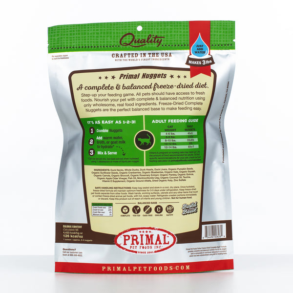 Primal Raw Freeze-Dried Nuggets Duck Formula Cat Food