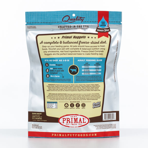 Primal Raw Freeze-Dried Nuggets Rabbit Formula Cat Food
