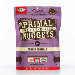 Primal Raw Freeze-Dried Nuggets Turkey Formula Cat Food