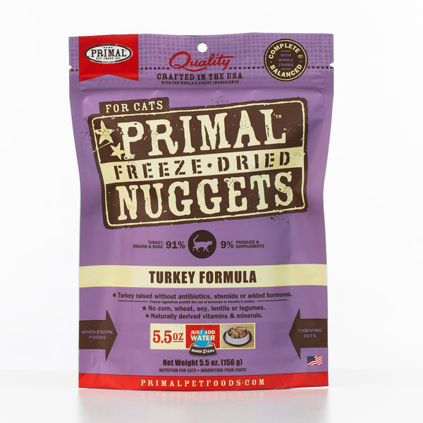 Primal Raw Freeze-Dried Nuggets Turkey Formula Cat Food