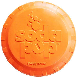 SodaPup Bottle Top Flyer Dog Toy, Orange Squeeze