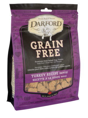 Darford Baked Turkey Recipe with Mixed Vegetables Grain-Free Mini Dog Treats