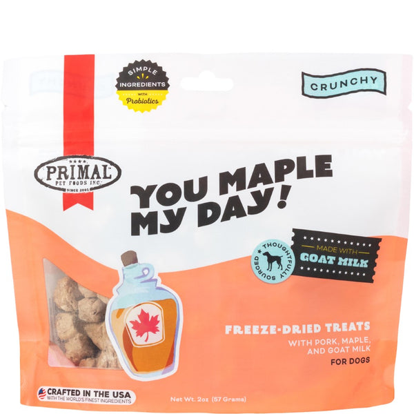 Primal You Maple My Day Pork & Maple with Goat Milk Freeze-Dried Dog Treats