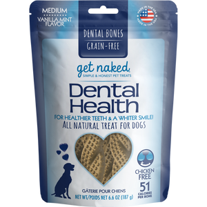 Get Naked Dental Health Dental Bone Grain-Free Dog Treats, Medium