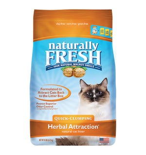 Naturally Fresh Litière pour chat à base de noix, attirance aux herbes, agglomération rapide, 14-lb