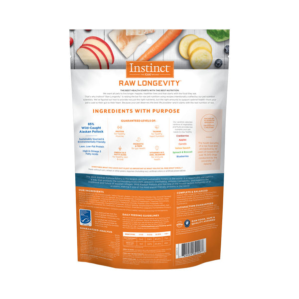 Instinct Raw Longevity Wild-Caught Alaskan Pollock 100% Freeze-Dried Dog Food, 9.5-oz