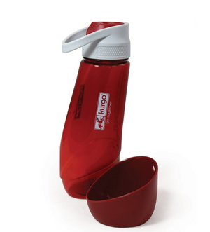 Kurgo Gourd Water Bottle and Dog Bowl, Red