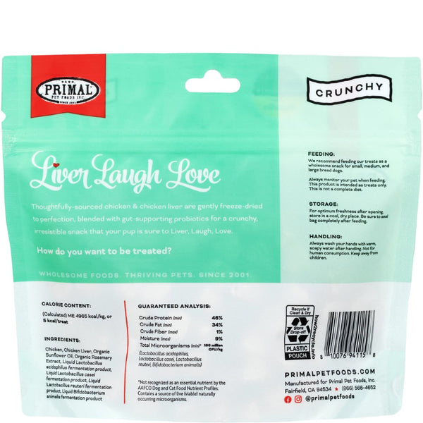 Primal Liver, Laugh, Love Simply Chicken Freeze-Dried Dog Treats