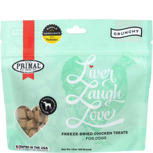 Primal Liver, Laugh, Love Simply Chicken Freeze-Dried Dog Treats
