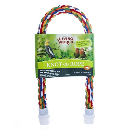 Living World Multi-Coloured Cotton Perch, 30-mm x 36-in