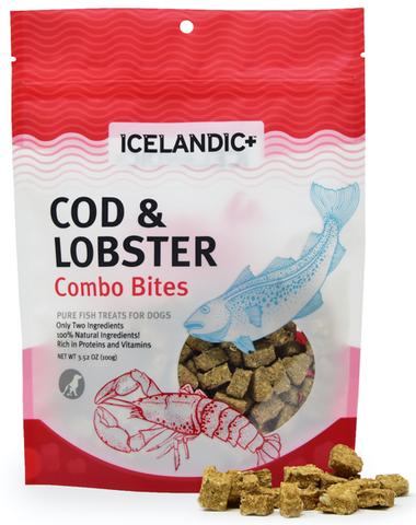 Icelandic+ Bouchées Combinaison de Poissons Friandise pour chiens, Morue et Homard
