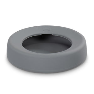 Messy Mutts Bol de voyage en silicone anti-éclaboussures pour chien Gris