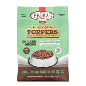 Primal Raw Toppers Market Mix Chicken Dog & Cat Food Topper