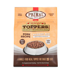 Primal Raw Toppers Market Mix Pork Dog & Cat Food Topper