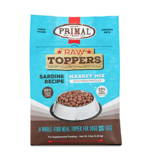 Primal Raw Toppers Market Mix Sardine Dog & Cat Food Topper