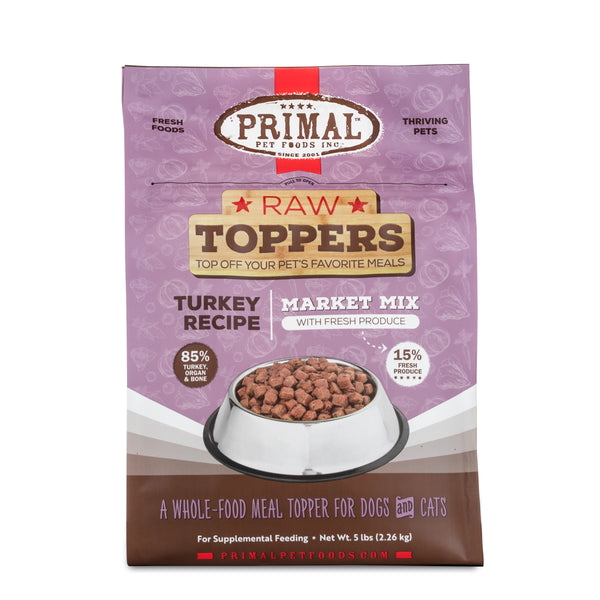 Primal Raw Toppers Market Mix Turkey Dog & Cat Food Topper