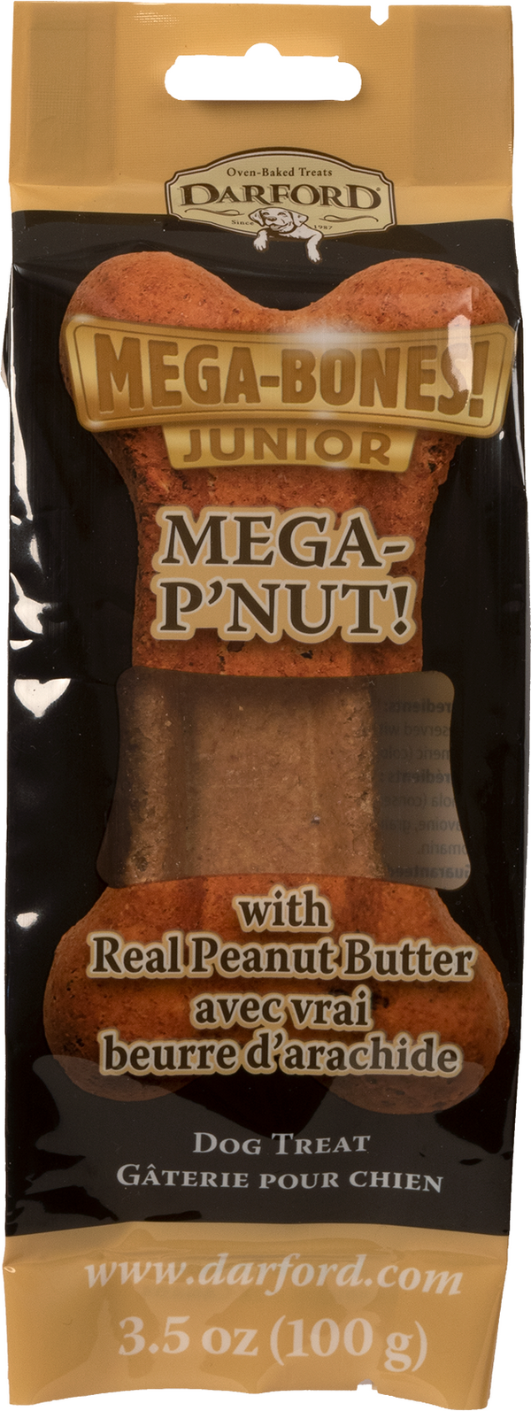 Darford Mega P'Nut Junior Bone Dog Treat, 3.5-oz