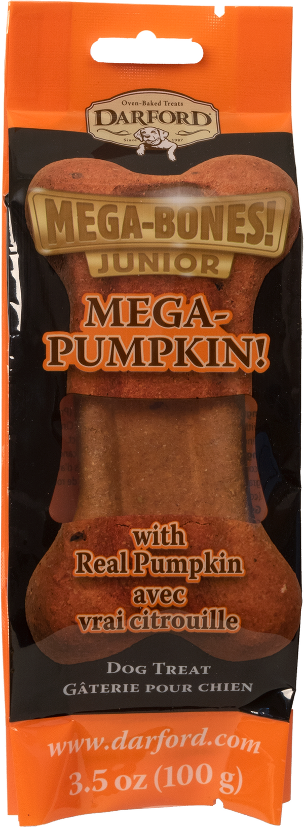 Darford Mega Pumpkin Junior Bone Dog Treat, 3.5-oz