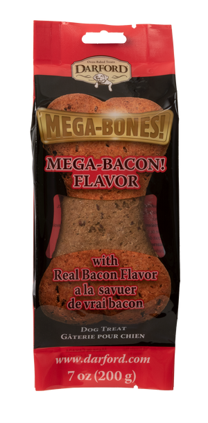 Darford Mega Bacon Flavor Bone Dog Treat, 7-oz