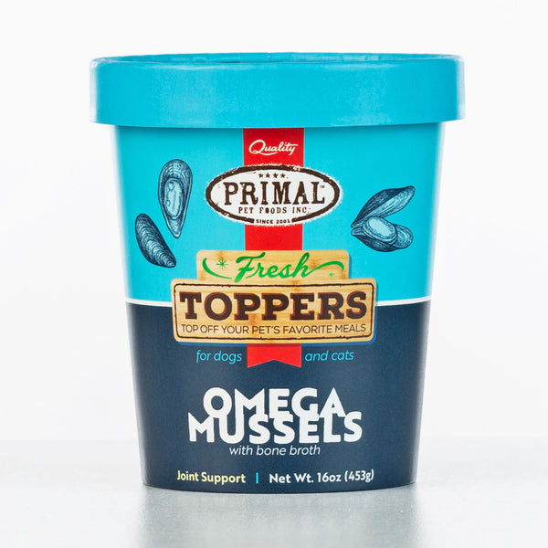 Primal Fresh Toppers Omega Mussels, Frozen Dog & Cat Food Topper