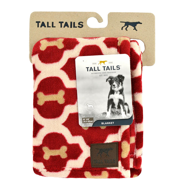 Tall Tails Couverture rouge en forme d'os pour chien