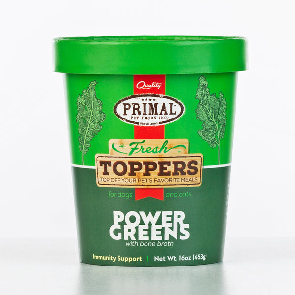 Primal Fresh Toppers Power Greens, Frozen Dog & Cat Food Topper