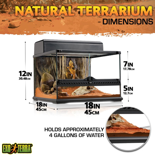 Exo Terra Natural Terrarium Advanced Reptile Habitat, Small