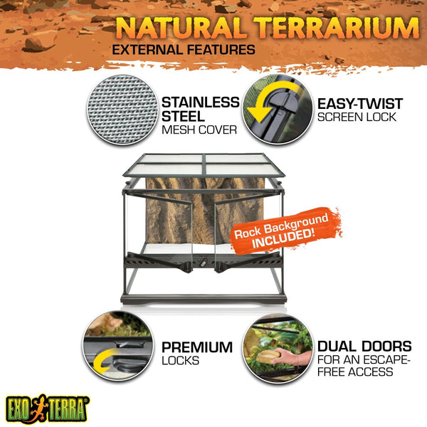 Exo Terra Natural Terrarium Advanced Reptile Habitat, Small