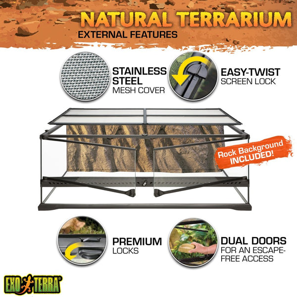 Exo Terra Natural Terrarium Advanced Reptile Habitat, Large