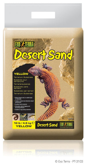 Exo Terra Desert Sand Terrarium Reptile Substrate, Yellow, 10-lb