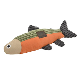 Tall Tails Fish Squeaker Dog Toy, Sage/Orange