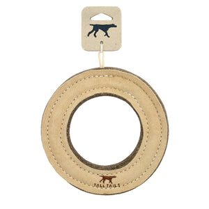 Tall Tails Jouet pour chien anneau en cuir naturel, 7 pouces