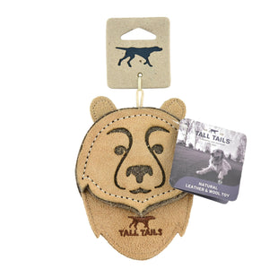 Tall Tails Jouet pour chien en cuir naturel Ours, 4 po