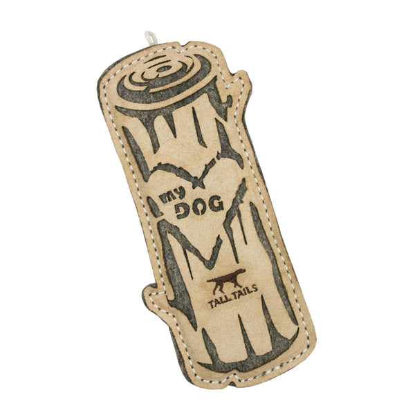 Tall Tails Natural Leather Love My Dog Log Dog Toy, 9-in