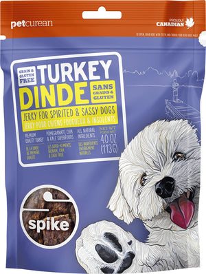 Spike Turkey Grain-Free Jerky Dog Treats, 4-oz
