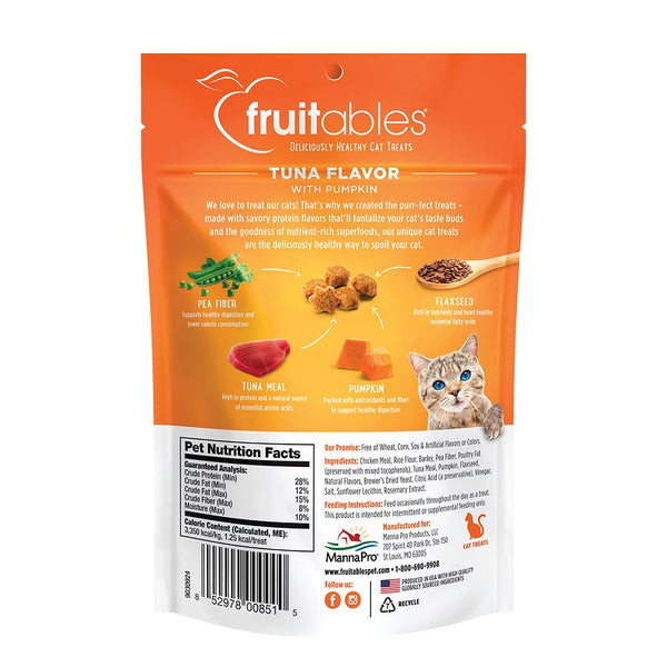 Fruitables Tuna Flavor with Pumpkin Crunchy Cat Treats