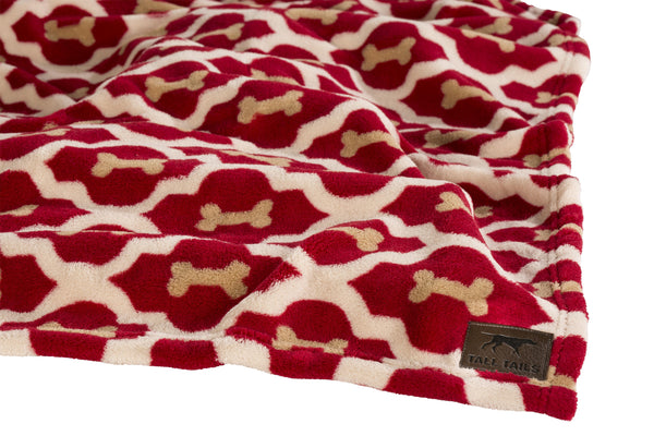 Tall Tails Couverture rouge en forme d'os pour chien