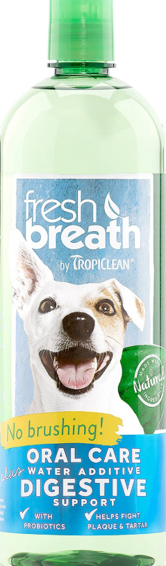 Tropiclean Fresh Breath Oral Care Water Additive Plus Digestive Support, 33.8-oz bottle