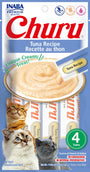 INABA Churu Puree Tuna Recipe Grain-Free Cat Treats, 0.5-oz, 4-pack