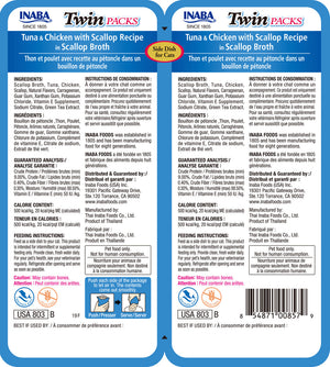 INABA Twin Packs Tuna & Chicken with Scallop in Scallop Broth Side Dish for Cats