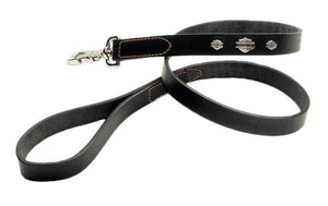 Coastal Harley-Davidson Leather Dog Leash, Black