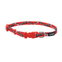 Li'l Pals Adjustable Patterned Dog Collar, Red and White Bones