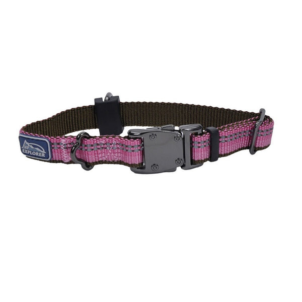 K9 Explorer Collier réfléchissant réglable pour chien, Bouton de rose
